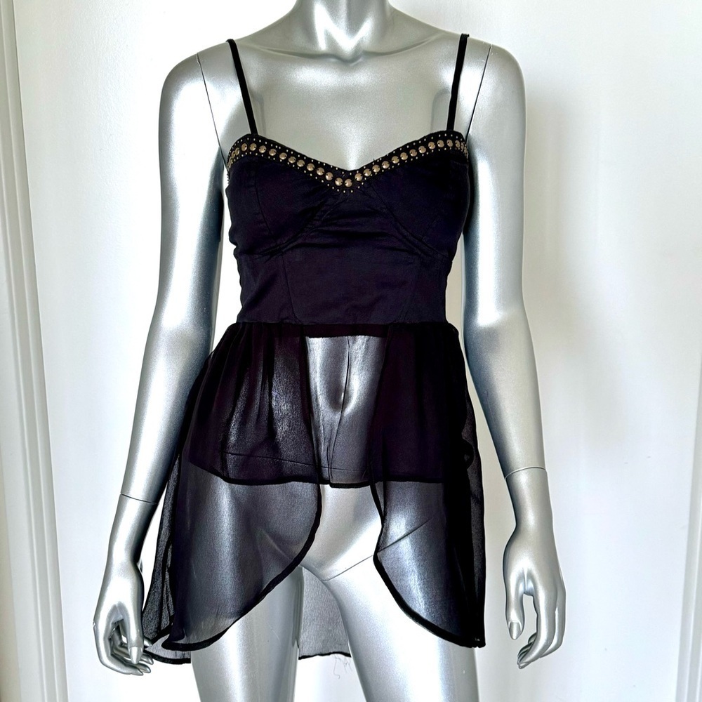 ANGIE Black Top with studs, Size M
